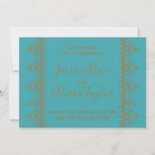 Save The Date Mariage indien Mehendi Sauvez la date hamsa Henna