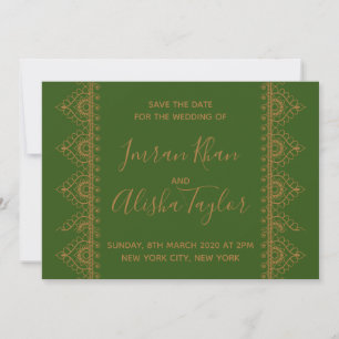 Save The Date Mariage indien Mehendi Sauvez la date hamsa Henna