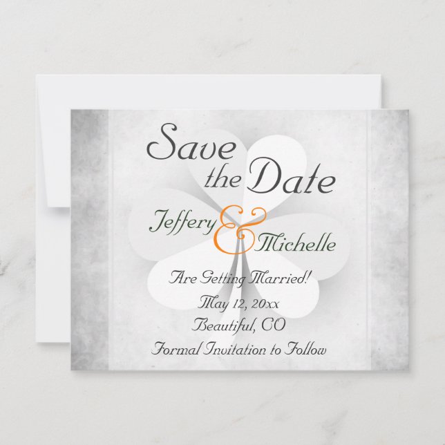 Save The Date Mariage irlandais à trois feuilles (Devant)