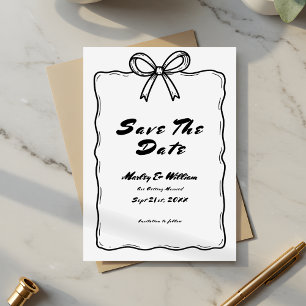 Save The Date Mariage ironique Whimsical Funky tiré à la main