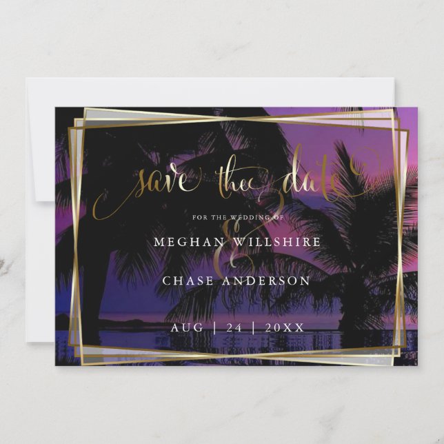 Save The Date Mariage Jour J à Sauvegarder | Soirée Tropicale Ex (Devant)