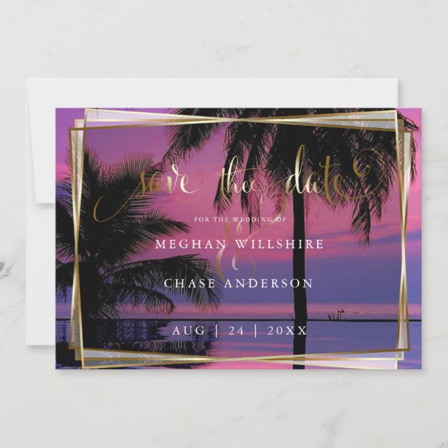 Save The Date Mariage Jour J à Sauver | Nuit Tropicale Exotique  (Devant)