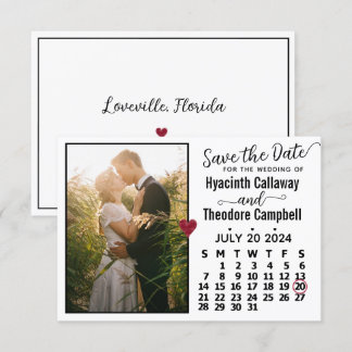 Save The Date Mariage juillet 2024 Calendrier personnalisé photo