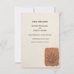 Save The Date Mariage Kraft Terracotta