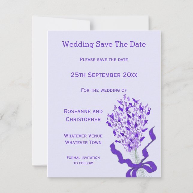 Save The Date Mariage Lavender Blush (Devant)