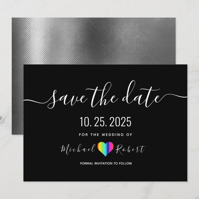 Save The Date Mariage LGBT Enregistrer La Date (Devant / Derrière)