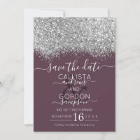 Mariage Luxe Paillettes Argent Violet Confettis