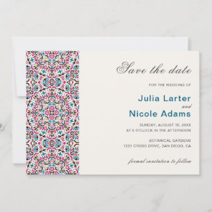 Save The Date Mariage Mandala Géométrique en Treillis Marocain