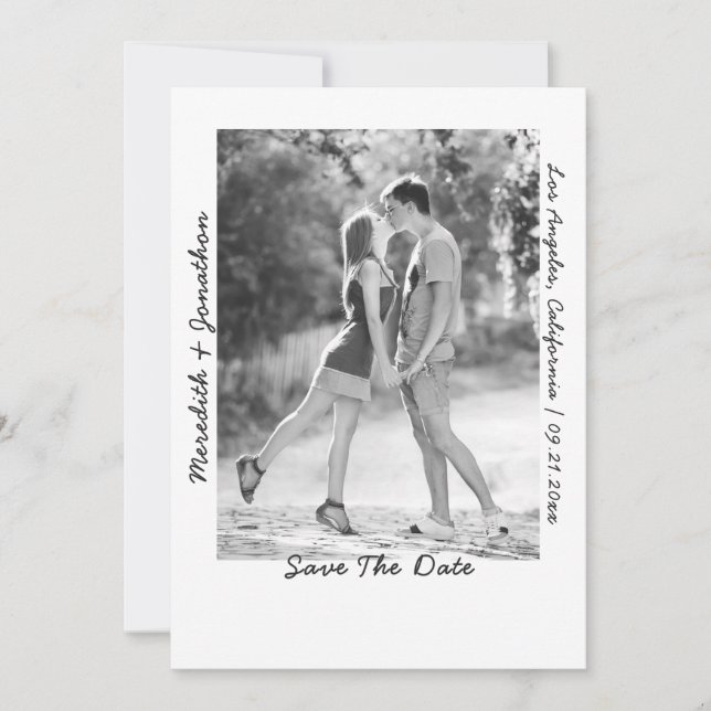 Save The Date Mariage manuscrit photo moderne (Devant)