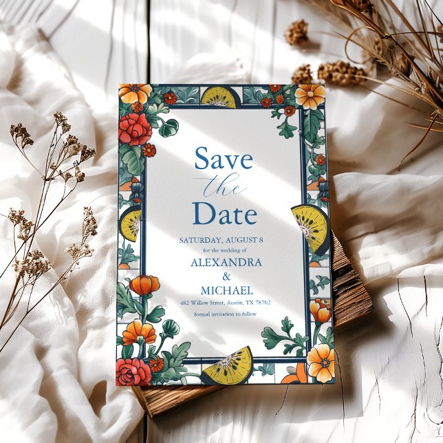 Save The Date Mariage méditerranéen illustré (Créateur téléchargé)
