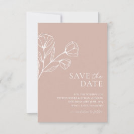Save The Date Mariage minimal Enregistrer la date Botanique PEYT