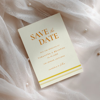 Save The Date Mariage minimal moderne écriture formelle jaune be