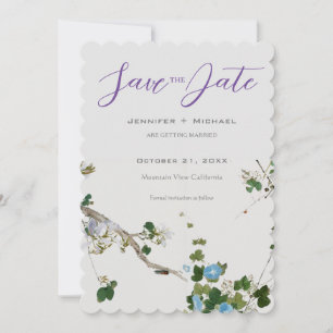 Save The Date Mariage Minimaliste Calligraphie Florale 