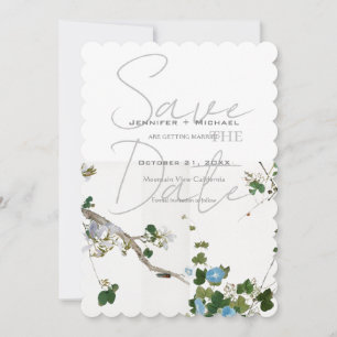 Save The Date Mariage Minimaliste Calligraphie Florale 