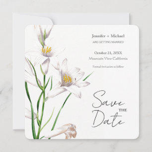 Save The Date Mariage Minimaliste Calligraphie Florale