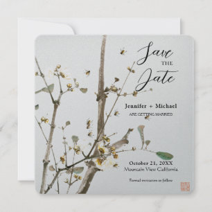 Save The Date Mariage Minimaliste Calligraphie Florale