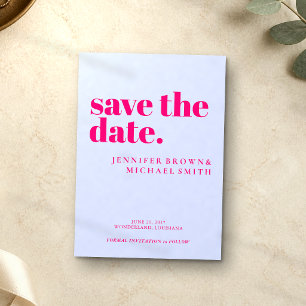 Save The Date Mariage Minimaliste Lilas Rose Photo Calligraphiqu