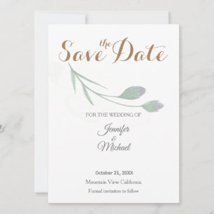 Save The Date Mariage Minimaliste Moderne Calligraphie Simple