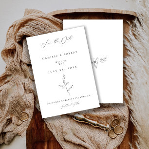 Save The Date Mariage minimaliste moderne de calligraphie noir/b