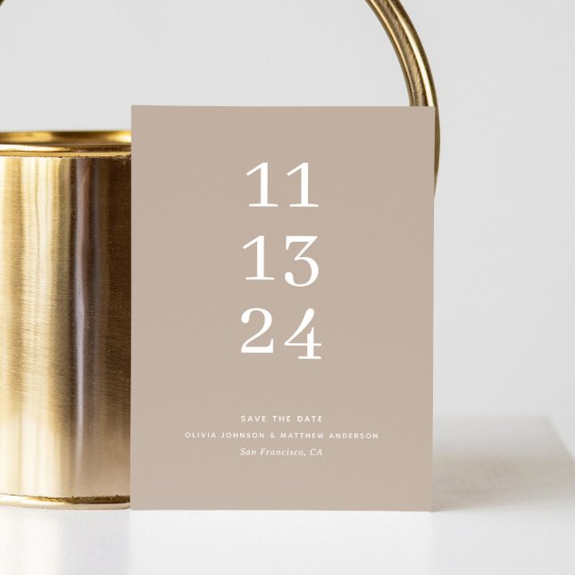 Save The Date Mariage minimaliste moderne simple taupe pâle past (Créateur téléchargé)