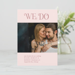 Save The Date Mariage moderne Blaire Blush Pink