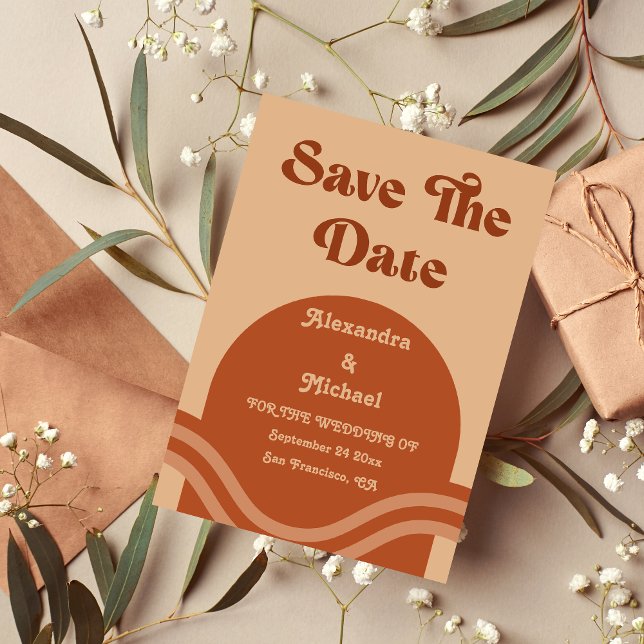 Save The Date Mariage moderne Boho Terracotta Arch (Créateur téléchargé)