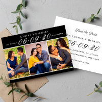Mariage Moderne Collage Photo Noir Trois