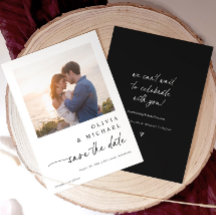 Mariage moderne écriture manuscrite noir et blanc