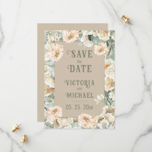Save The Date Mariage Moderne Élégant Floral