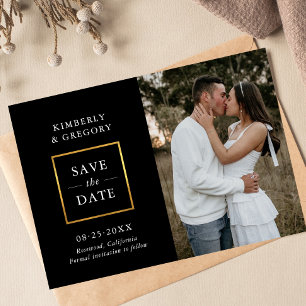 Save The Date Mariage moderne Enregistrer la date Black Gold P