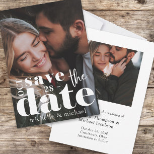 Save The Date Mariage moderne Enregistrer la photo de la date