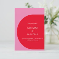 Mariage moderne Gras Géométrique Rouge rose clair