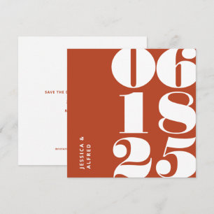 Save The Date Mariage moderne Gras Terracotta Big Date