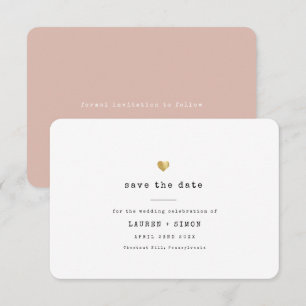 Save The Date Mariage Moderne Minimaliste à la Machine à Écrire 