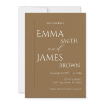 Mariage Moderne Minimaliste Brun Organique