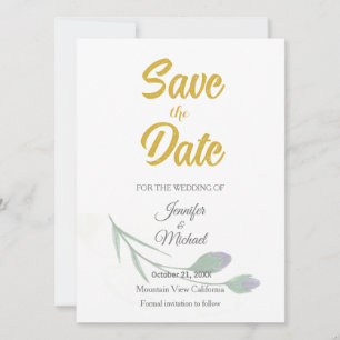 Save The Date Mariage Moderne Minimaliste Calligraphie Plain