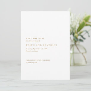 Save The Date Mariage Moderne Minimaliste en Or