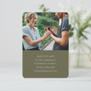 Save The Date Mariage Moderne Minimaliste Photo Chic Olive Mouss