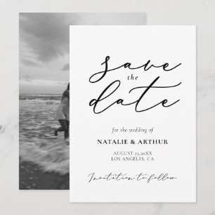 Save The Date Mariage Moderne Minimaliste Script