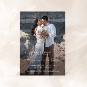 Save The Date Mariage Moderne Photo Élégant