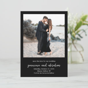 Save The Date Mariage Moderne Photo Noir