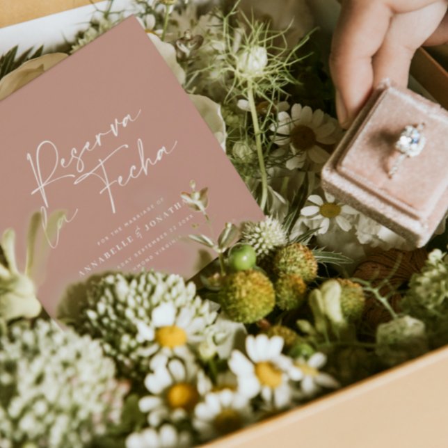 Save The Date Mariage moderne Reserva la Fecha terre cuite (Créateur téléchargé)