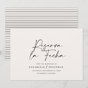 Save The Date Mariage moderne Réservez la Date crème noir Enregi