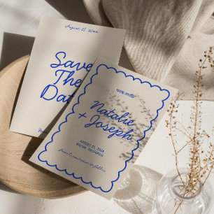 Save The Date Mariage moderne rétro français coloré brillant