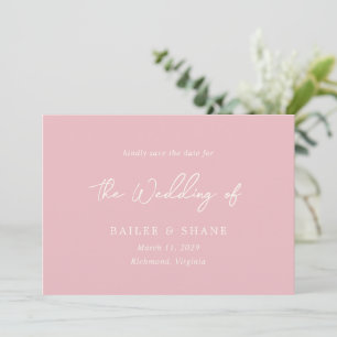 Save The Date Mariage moderne rose simple