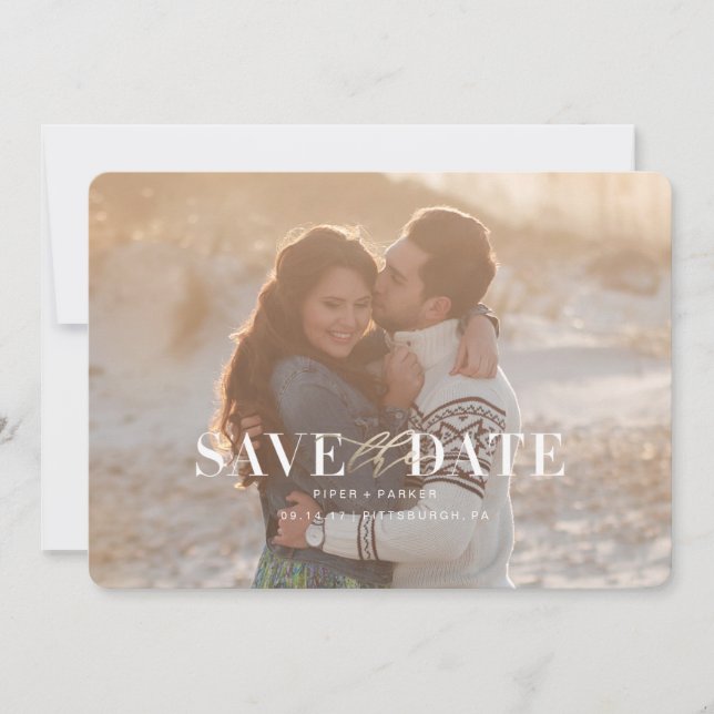 Save The Date Mariage moderne Sauvez les dates (Devant)