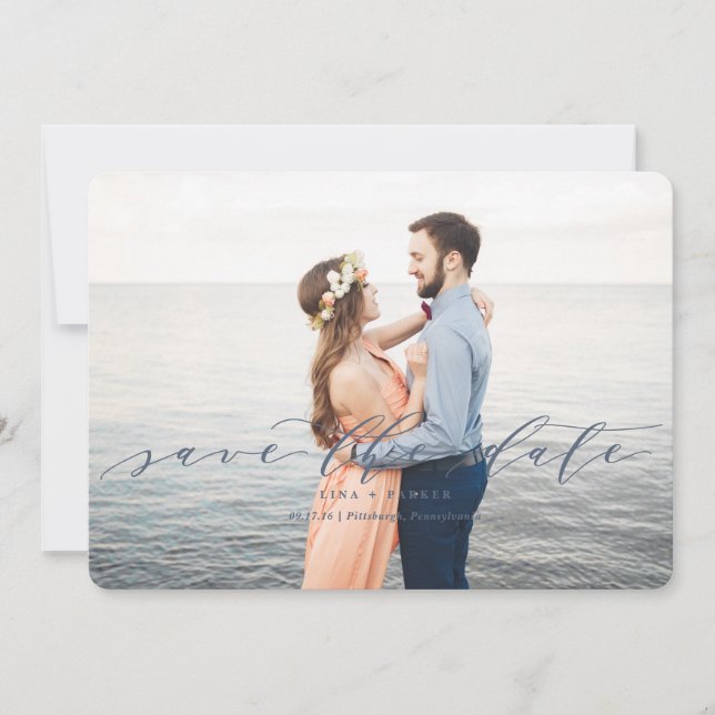 Save The Date Mariage moderne Sauvez les dates (Devant)