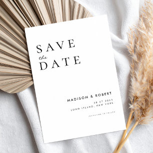 Save The Date Mariage moderne simple Enregistrer la date