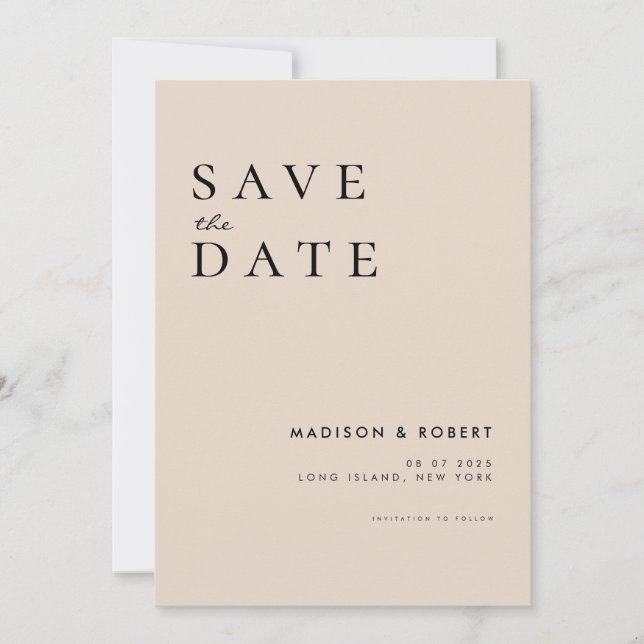 Save The Date Mariage moderne simple Enregistrer la date (Devant)
