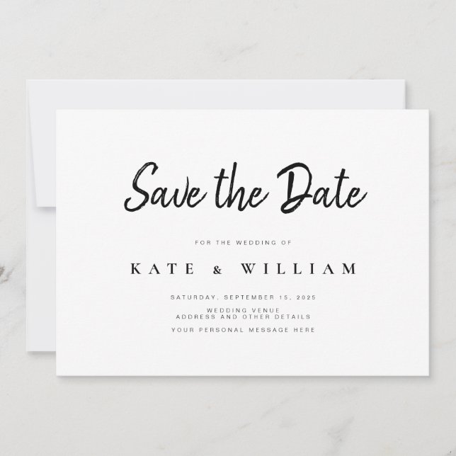 Save The Date Mariage moderne simple Enregistrer la date Invitat (Devant)